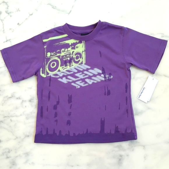 NWT. Calvin Klein Jeans Boy's Short Sleeve Tee and Multi Color Plaid Shorts Set. - Picture 2 of 6